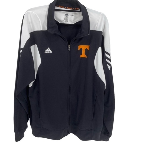 NCAA Adidas Black/White Climalite Scorch Tennessee Zip Up Track Jacket - Sz XL - Picture 1 of 14